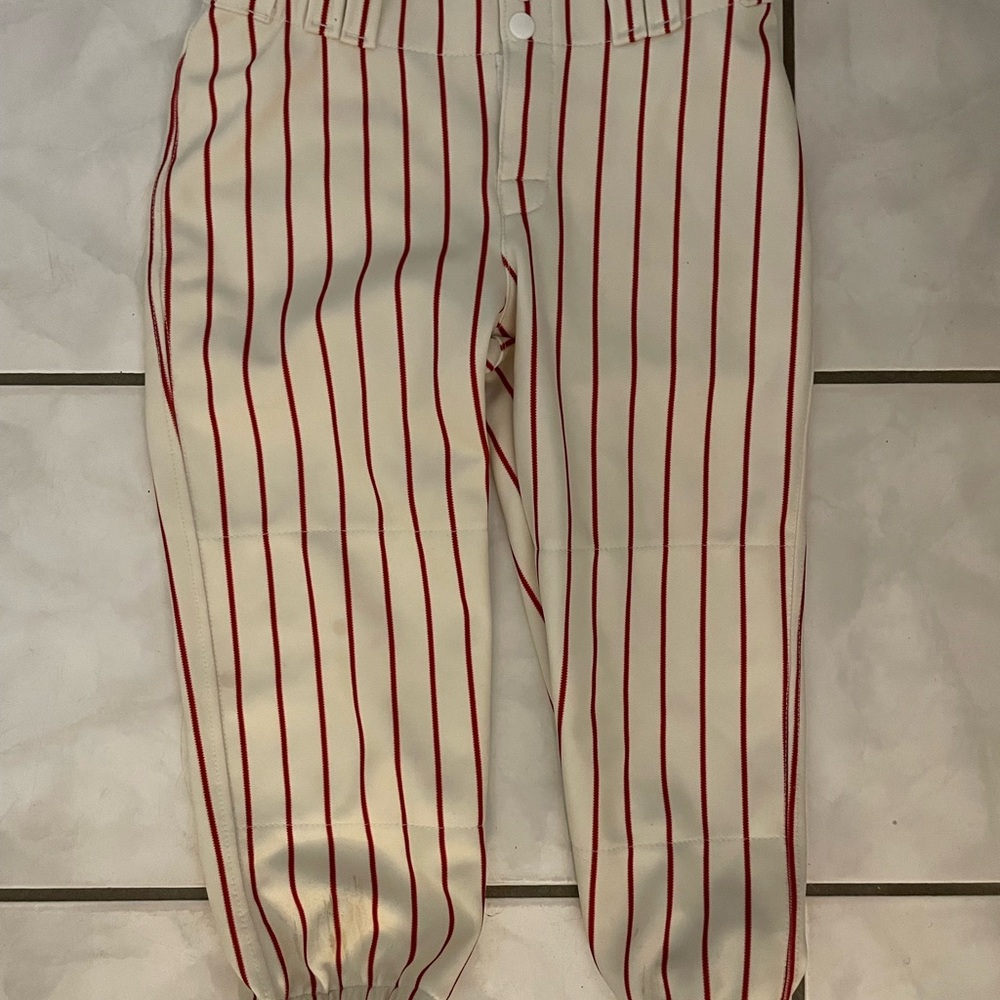 Red and White Striped Baseball Knickers